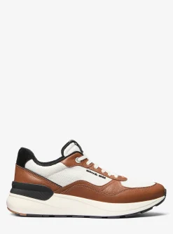 Trevor Leather and Stretch Knit Trainer