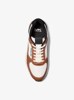 Trevor Leather and Stretch Knit Trainer