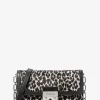Tribeca Large Leopard Print Calf Hair Convertible Crossbody Bag