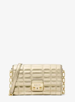 Tribeca Large Metallic Leather Convertible Crossbody Bag