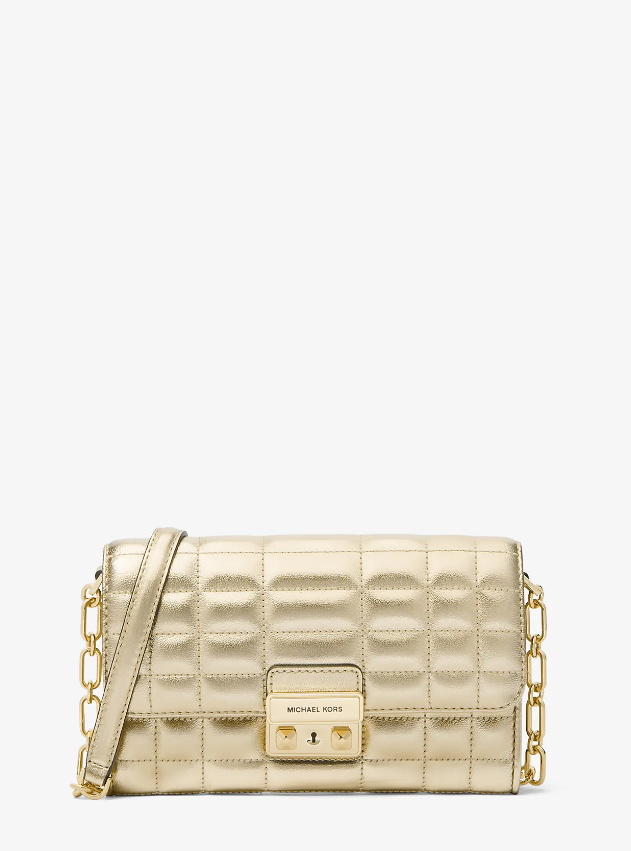 Tribeca Large Metallic Leather Convertible Crossbody Bag