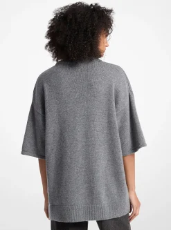 Wool and Cashmere Blend Short-Sleeve Sweater