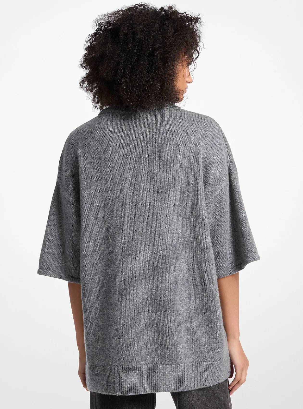 Wool and Cashmere Blend Short-Sleeve Sweater