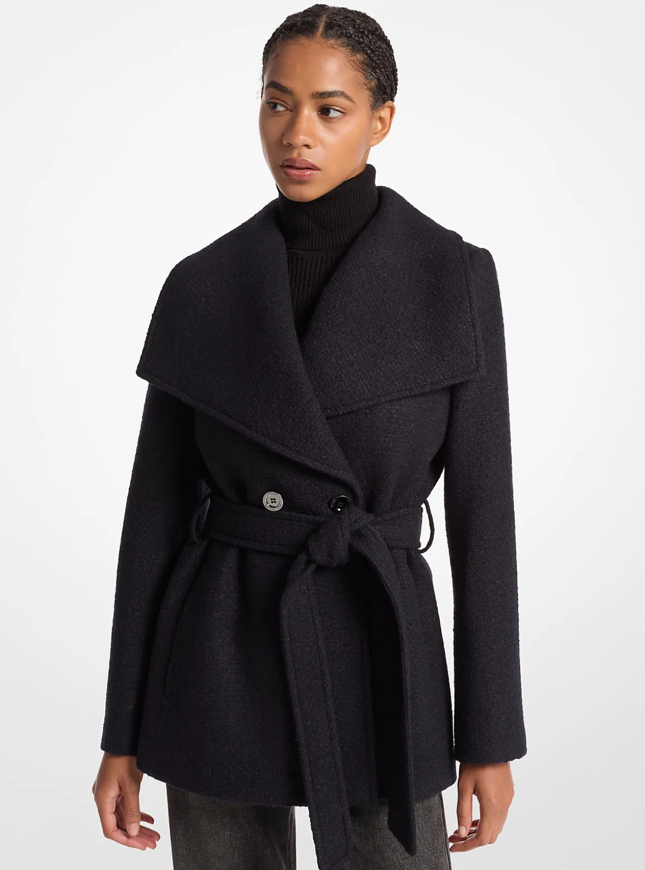 Wool Blend Belted Coat