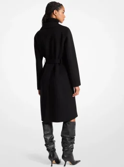 Wool Blend Wrap Coat